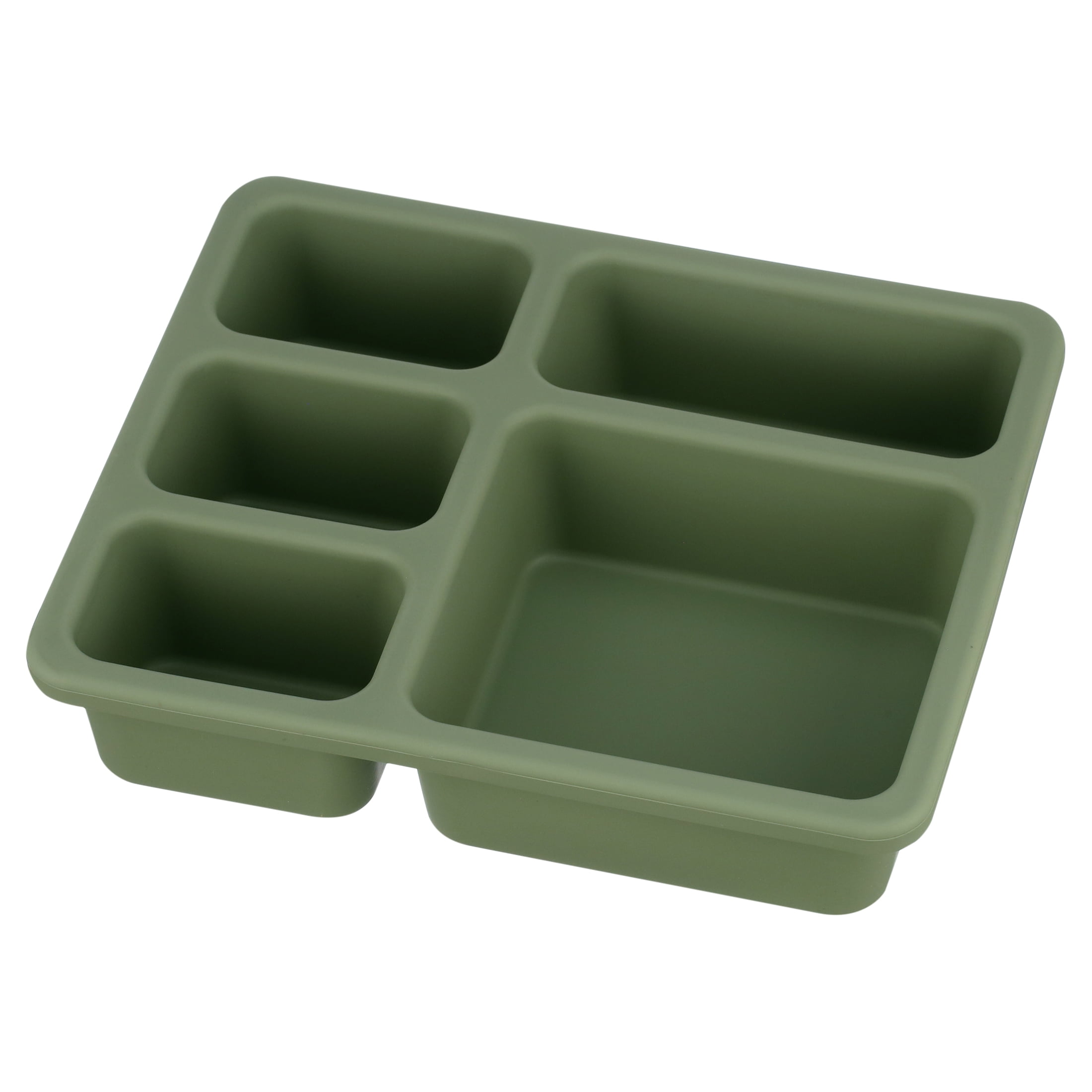 Austin Baby Co Bento Lunch Box for Toddler and Kids – Silicone Lunch Container with 5 Leak-Proof Compartments – Food-Safe Materials, Sturdy, Dishwasher Safe, and BPA Free (Sage Green)