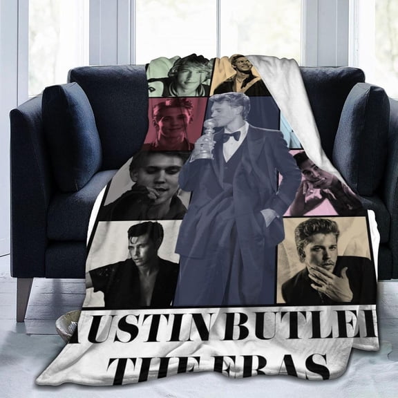 Austin Butler Blanket, 50x60, 3D Printed Plush Blanket, Lightweight & Super Soft, Warm & Comfy, Anti-Pilling Microfiber Flannel Fleece Blanket for Couch, Bed, Sofa