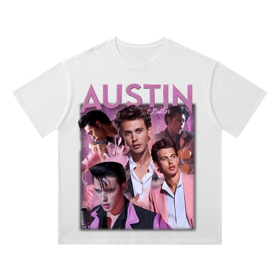 Austin Butler Cotton T-shirt Casual Short Sleeved Fashion Tees Vintage 90s Shirts