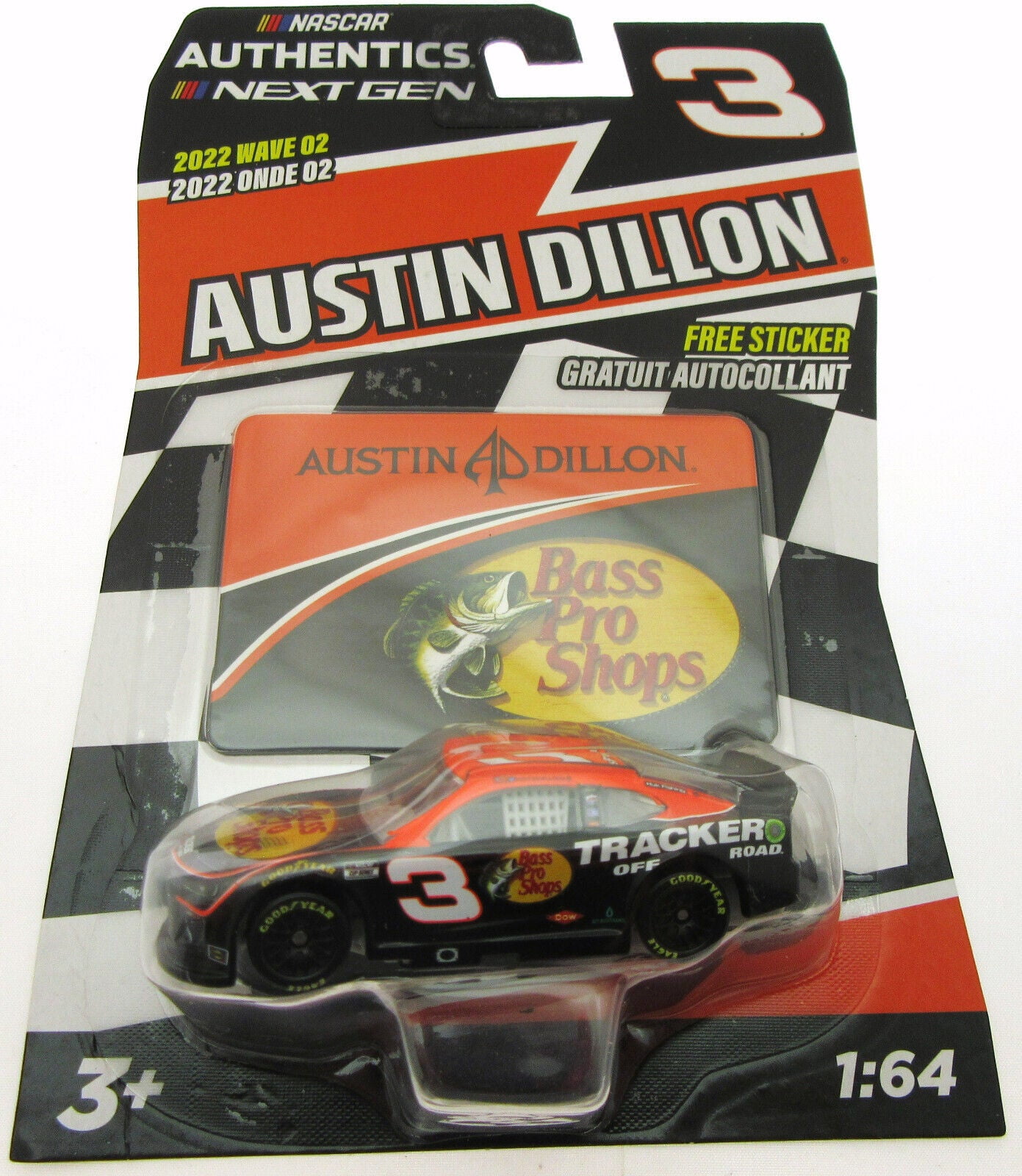 Austin Dillon ~ Bass Pro ~ NASCAR Authentics ~ w/Sticker ~ Die Cast 1:64 Scale