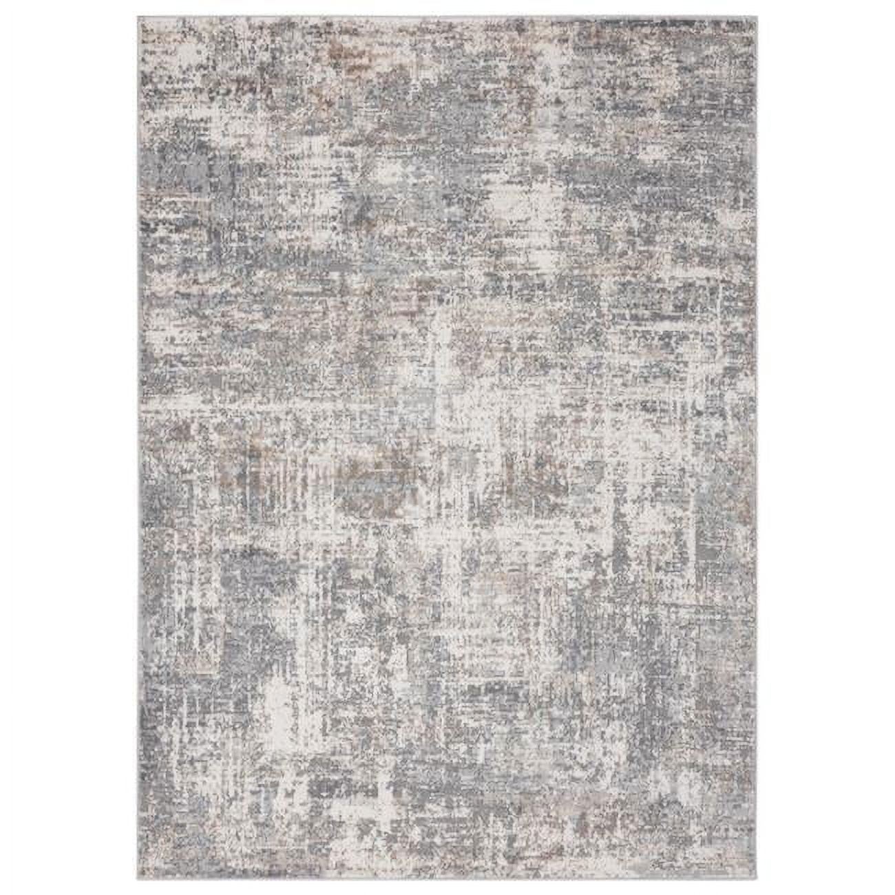Modern Gray High Pile Rectangular Area Rug
