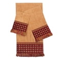 thumbnail image 1 of Austin Horn Classics Blockade 3-Piece Decorative Towel Set, with Jacquard Fabric & Looped Ribbon Fringe, Pure Cotton 1 Bath, Hand & Tip Towel, Extra Absorbent, Super Soft Bath Towels (Gold), 1 of 1