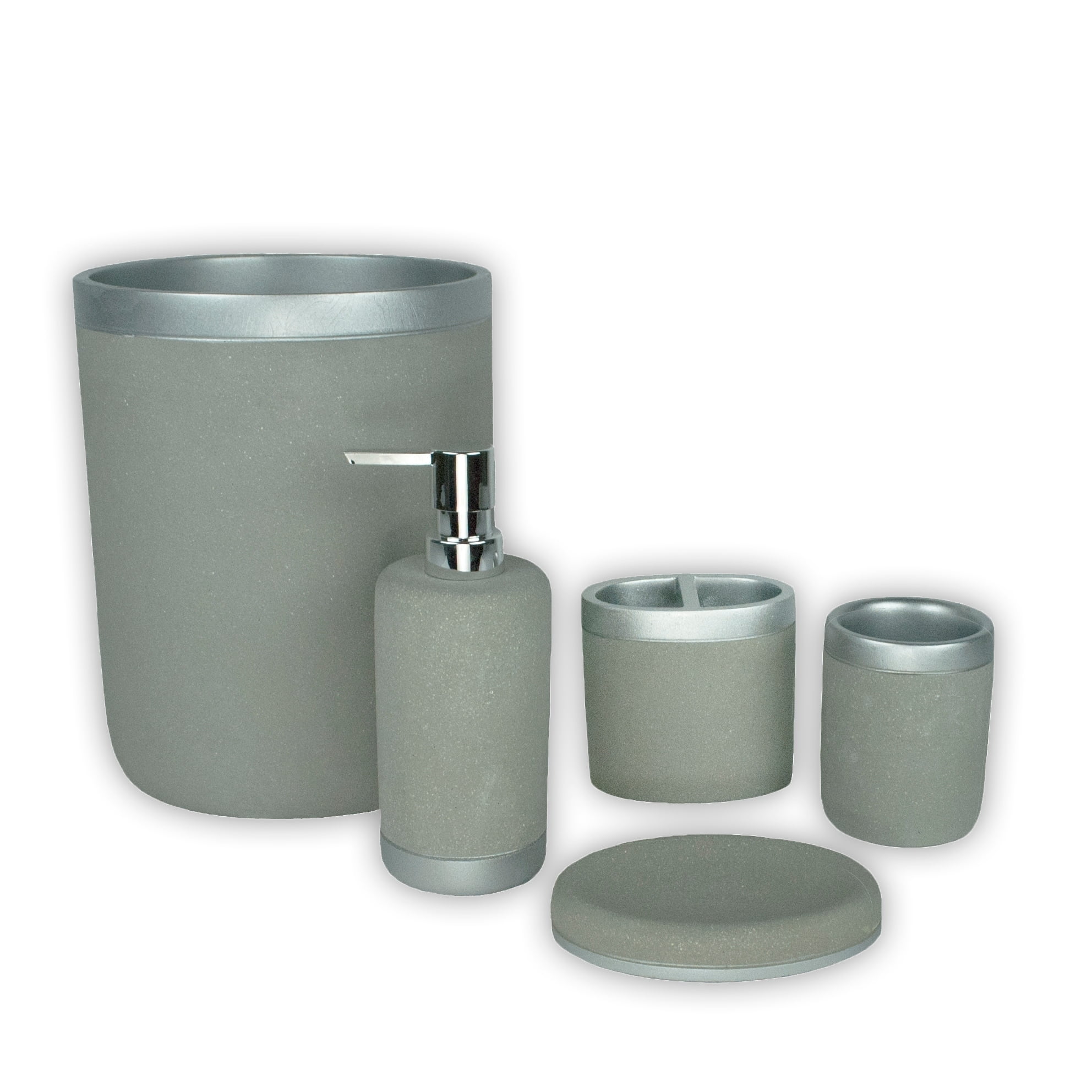 Gray Cement and Resin Modern Lotion Dispenser