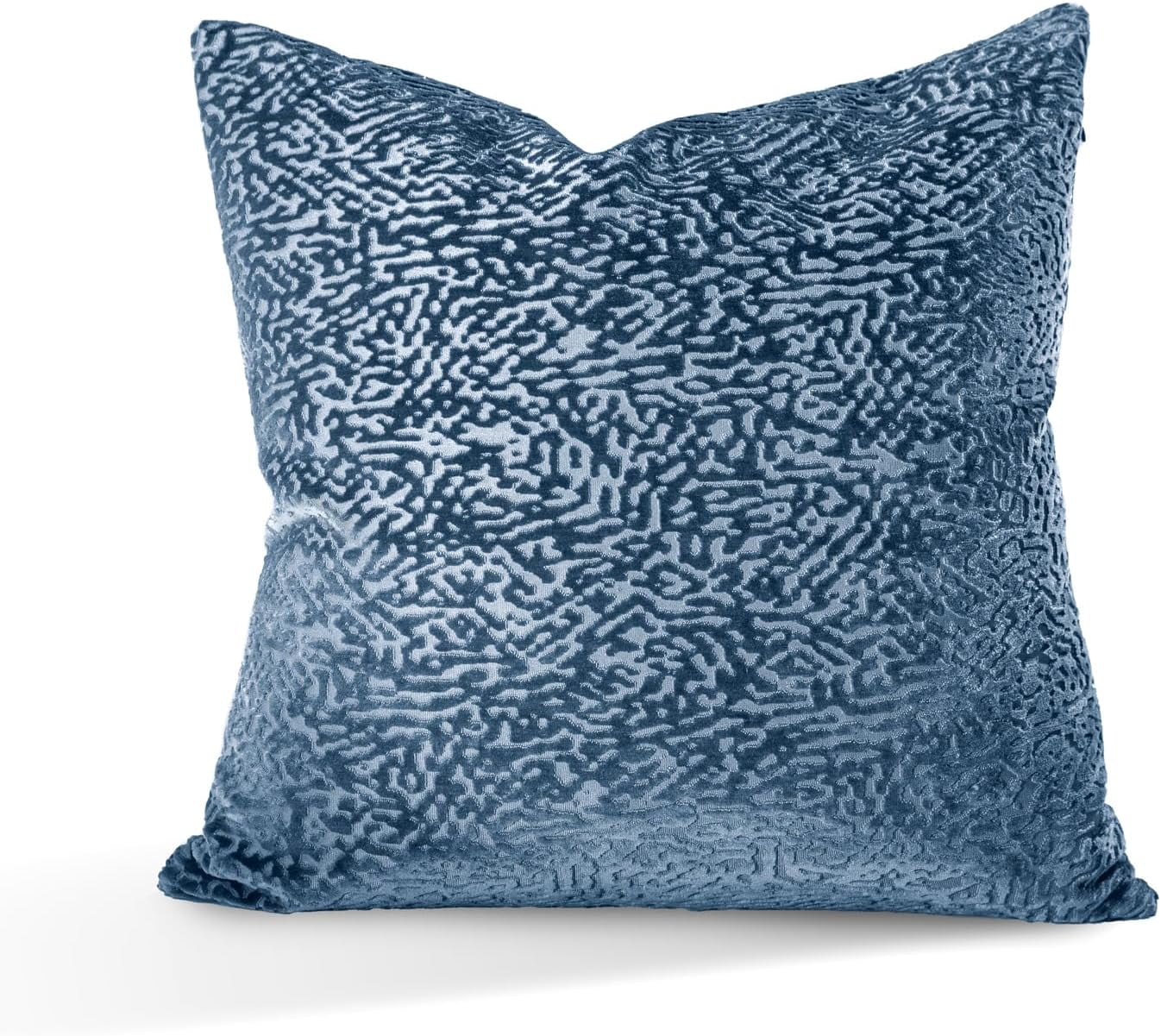 Austin Horn Classics Floral Pattern Cut Velvet Pillow Cover Only Set Of 2 Bluestone 20"X20