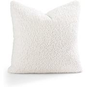 Austin Horn Classics Luxury Boucle Fabric Pillow Cover Only Set Of 2 White 20"X20