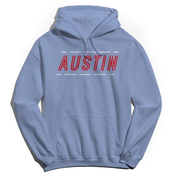 Austin Humor Graphic Light Blue Men's Crewneck Sweatshirt Hoodie