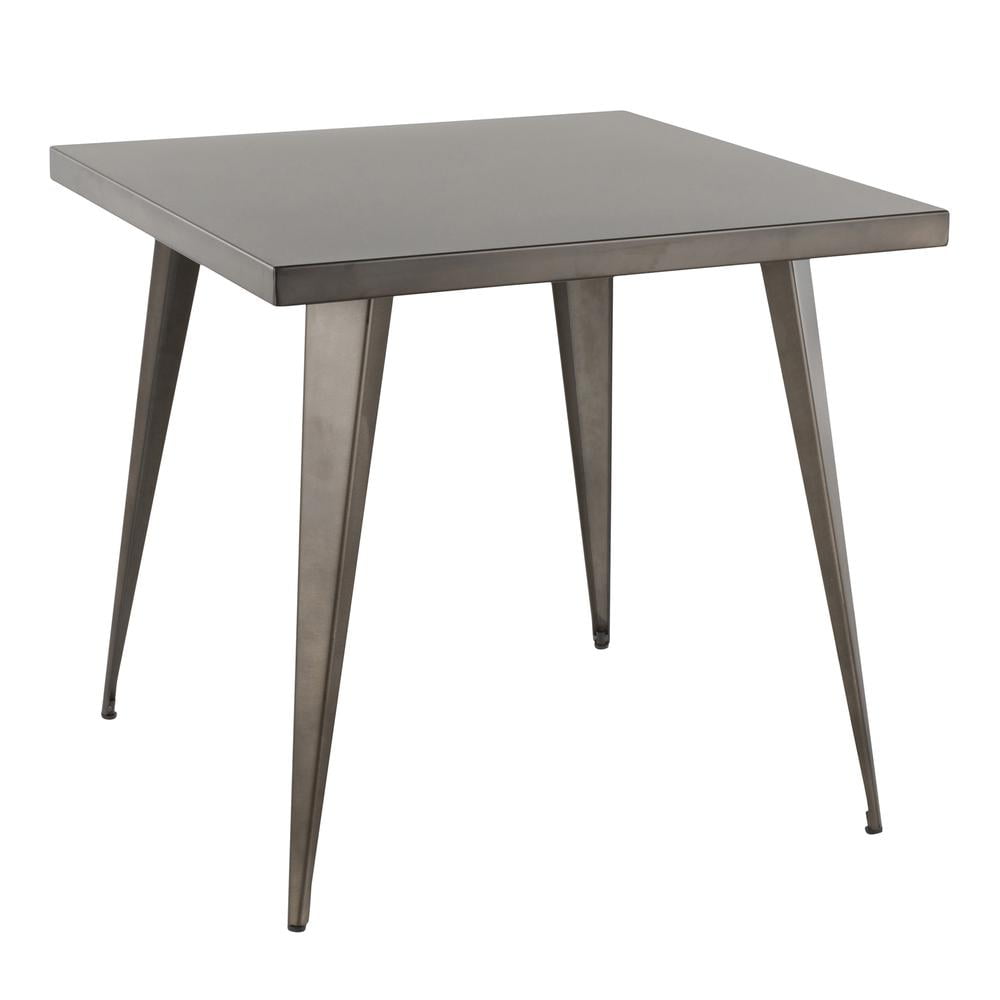 Austin 32" Gray Metal Square Industrial Dining Table