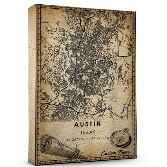 Austin Map Poster, Texas Map Art Poster, Canvas, Austin Map City style Watercolor art Poster, Austin Map Canvas - 89AZ1532