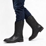 Mens Square Toe Boots in Mens Boots | Black - Walmart.com
