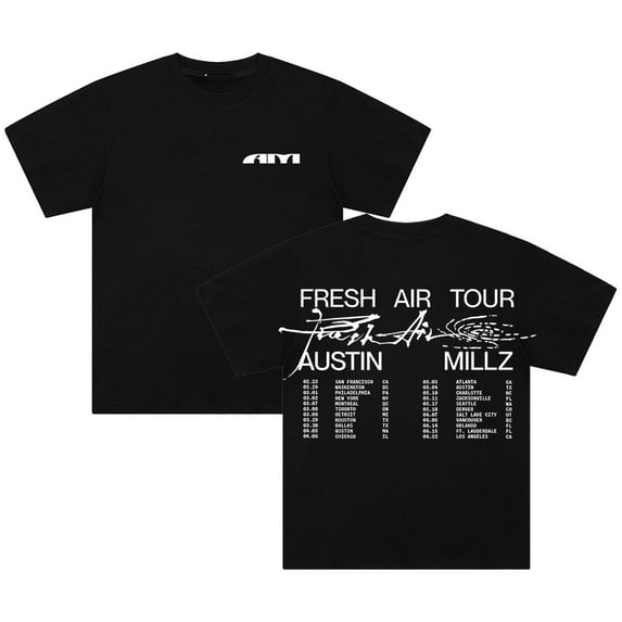 Austin Millz Fresh Air Tour T-shirt 2024 Short Sleeve Cotton Tee Women Men Streetwear Tops