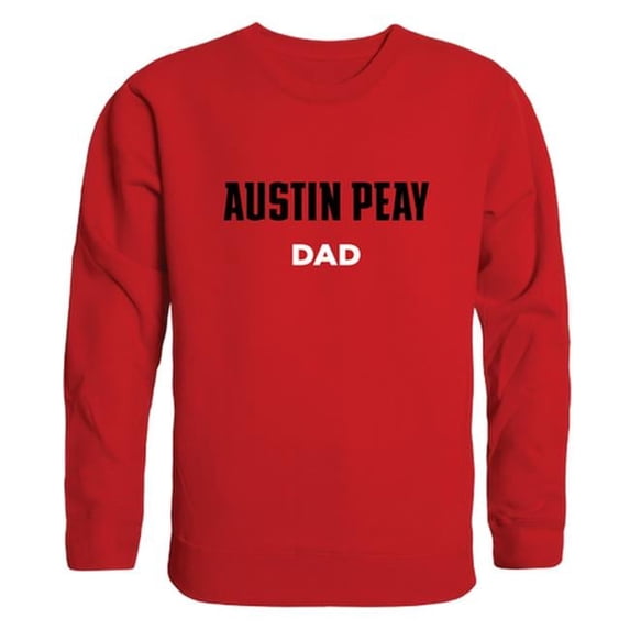 Austin Peay State University Dad Crewneck T-Shirt, Red - Small