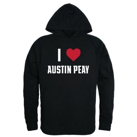 Austin Peay State University I Love Hoodie, Black - 2XL