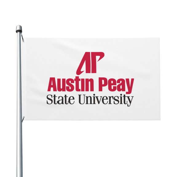 Austin Peay State University - Logo 3x5 Ft Flag Double Sided Indoor Outdoor Double Stitched Polyester Flag With 2 Grommets-Both Side Can Be Read