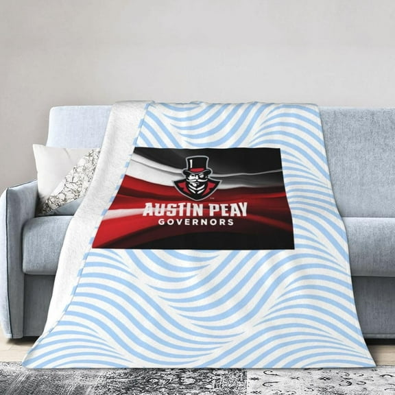 Austin Peay State University Logo Fleece Blanket, Very Soft Microfiber Flannel Blanket for Couch Warm and Cozy for All Seasons