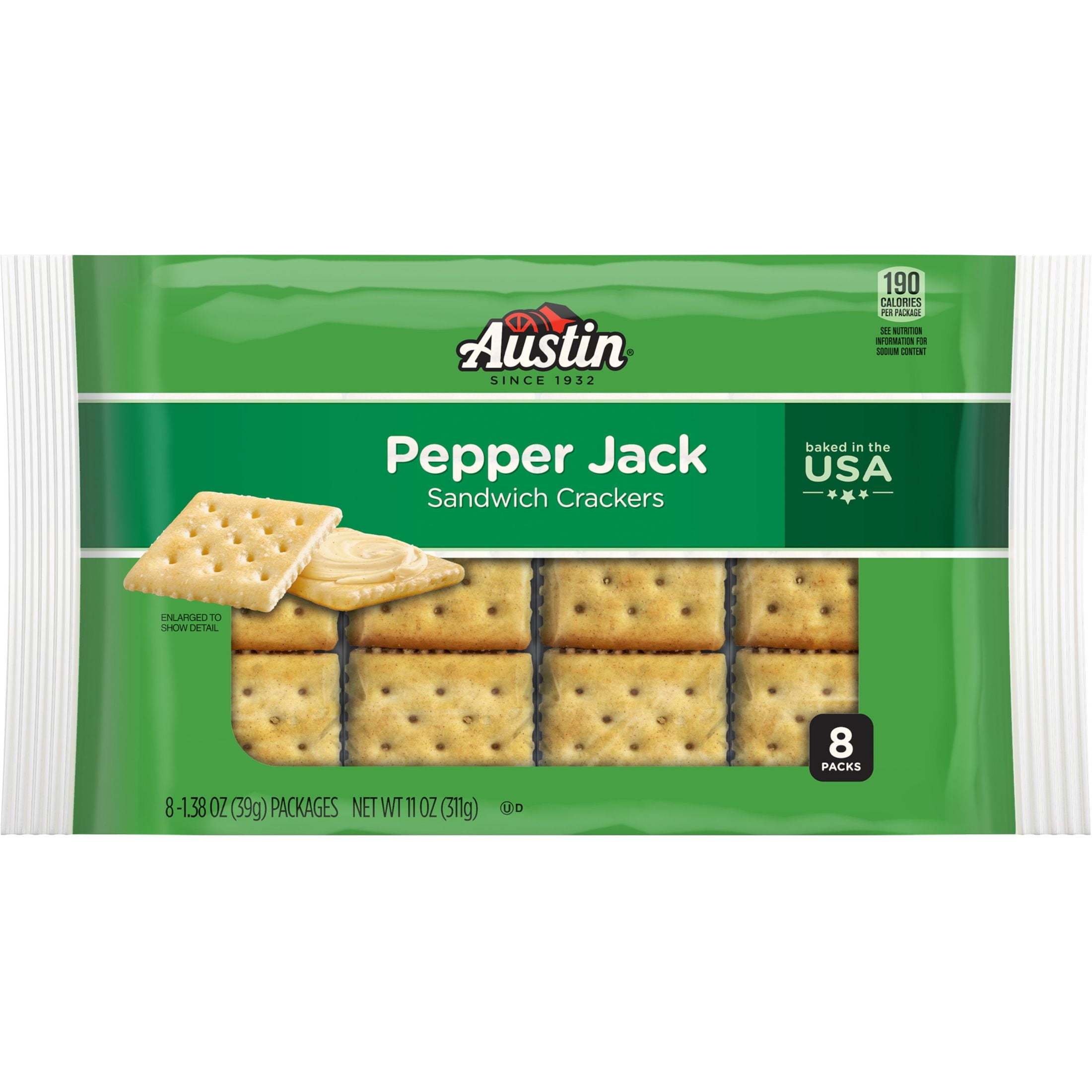 Austin Pepper Jack Sandwich Crackers, 11 oz, 8 Count