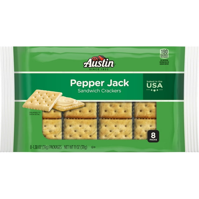 Austin Pepper Jack Sandwich Crackers, 11 oz, 8 Count