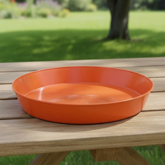 Austin Planter 10 Inch 8.3in Base Single Plant Saucer - Orange Colored Polypropylene Made in USA