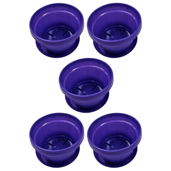 Austin Planter 12 Inch Flower Pot with Saucer Purple Colored Polypropylene (5 Pack) Made in USA