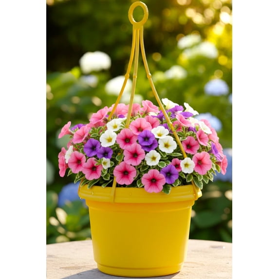 Austin Planter 12 Inch Hanging Flower Pot Yellow Colored Polypropylene Single Made in USA