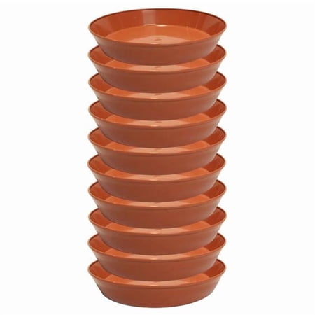 Austin Planter 3 inch2.5 inch Base Plant Saucer Terra Cotta Colored 10 Pack - Polypropylene - Indoor/Outdoor -Made in USA