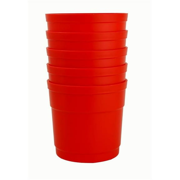 Austin Planter TAPR5 4 in. Flower Pots with Saucers, Red - Polypropylene - Pack of 5