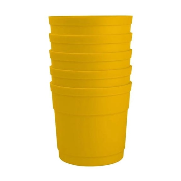 Austin Planter TAPY5 4 in. Flower Pots with Saucers, Yellow - Polypropylene - Pack of 5