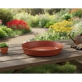 thumbnail image 1 of Austin Planter 4 Inch 3 Inch Base Case of 5 Plant Saucers - Terra Cotta Colored Polypropylene Heavy Duty Indoor/Outdoor Collects Flower Pot Drainage and Excess Water Made in USA, 1 of 13