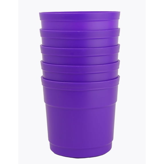 Austin Planter 4 inch Flower Pots with Saucers -Purple ( 5 Pack) - Polyprolylene- Made in USA