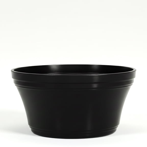 Austin Planter 7.5 Inch Flower Pot and Saucer Black Colored Polypropylene (Single) Made in USA