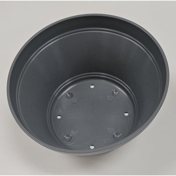 Austin Planter 7.5 Inch Flower Pot and Saucer Gray Colored Polypropylene (Single) Made in USA