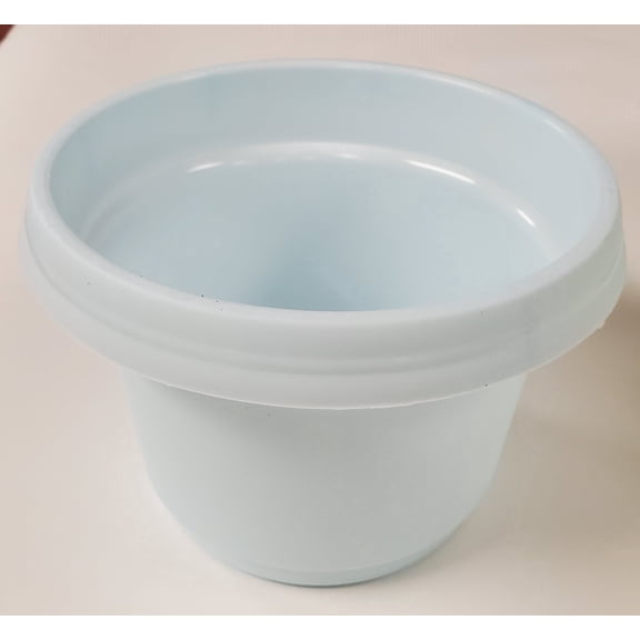 Austin Planter 7 Inch Flower Pot with Saucer Ice Blue Colored Polypropylene (5 Pack) Made in USA