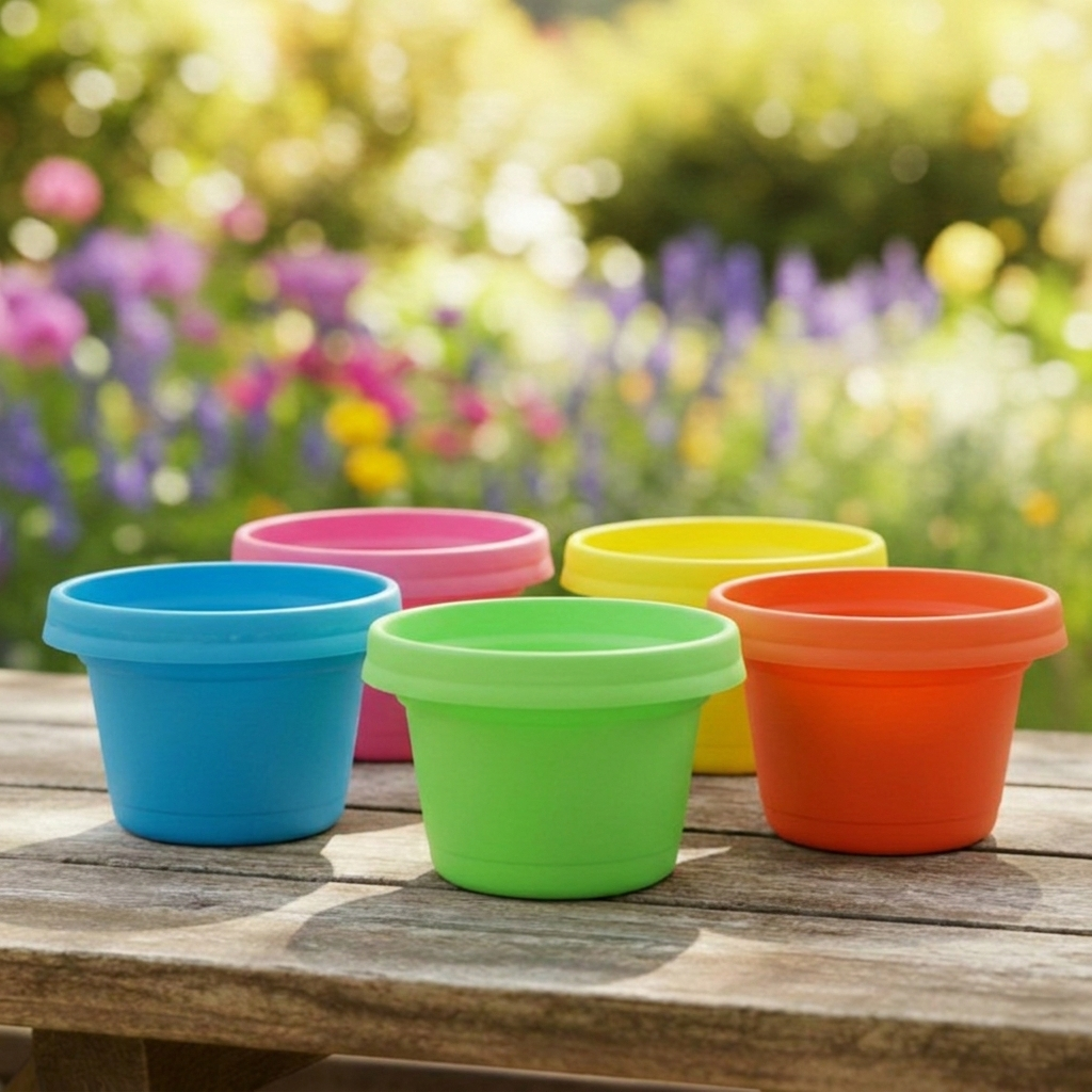 Austin Planter 7 Inch Flower Pot with Saucer Multi Colored ...