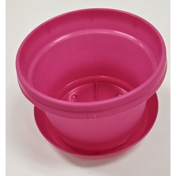 Austin Planter 7 Inch Flower Pot with Saucer Pink Colored Polypropylene (Single) Made in USA