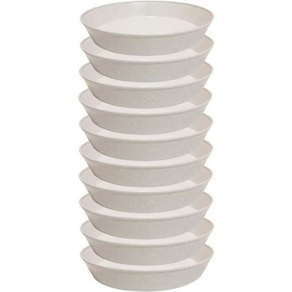 Austin Planter 7 inch(5.5 inch Base) Plant Saucer 10 Pack White Granite Colored Polypropylene Made in USA