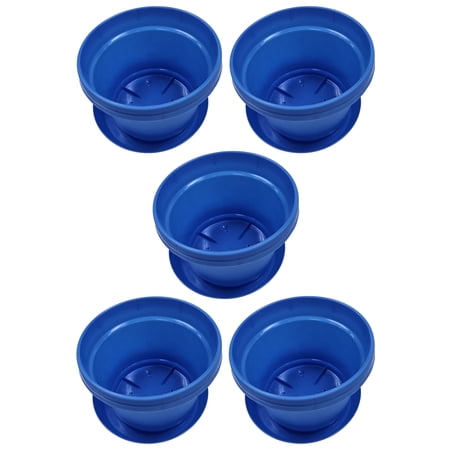 Austin Planter 9 Inch Flower Pot with Saucer Blue Colored Polypropylene (5 pack) Made in USA