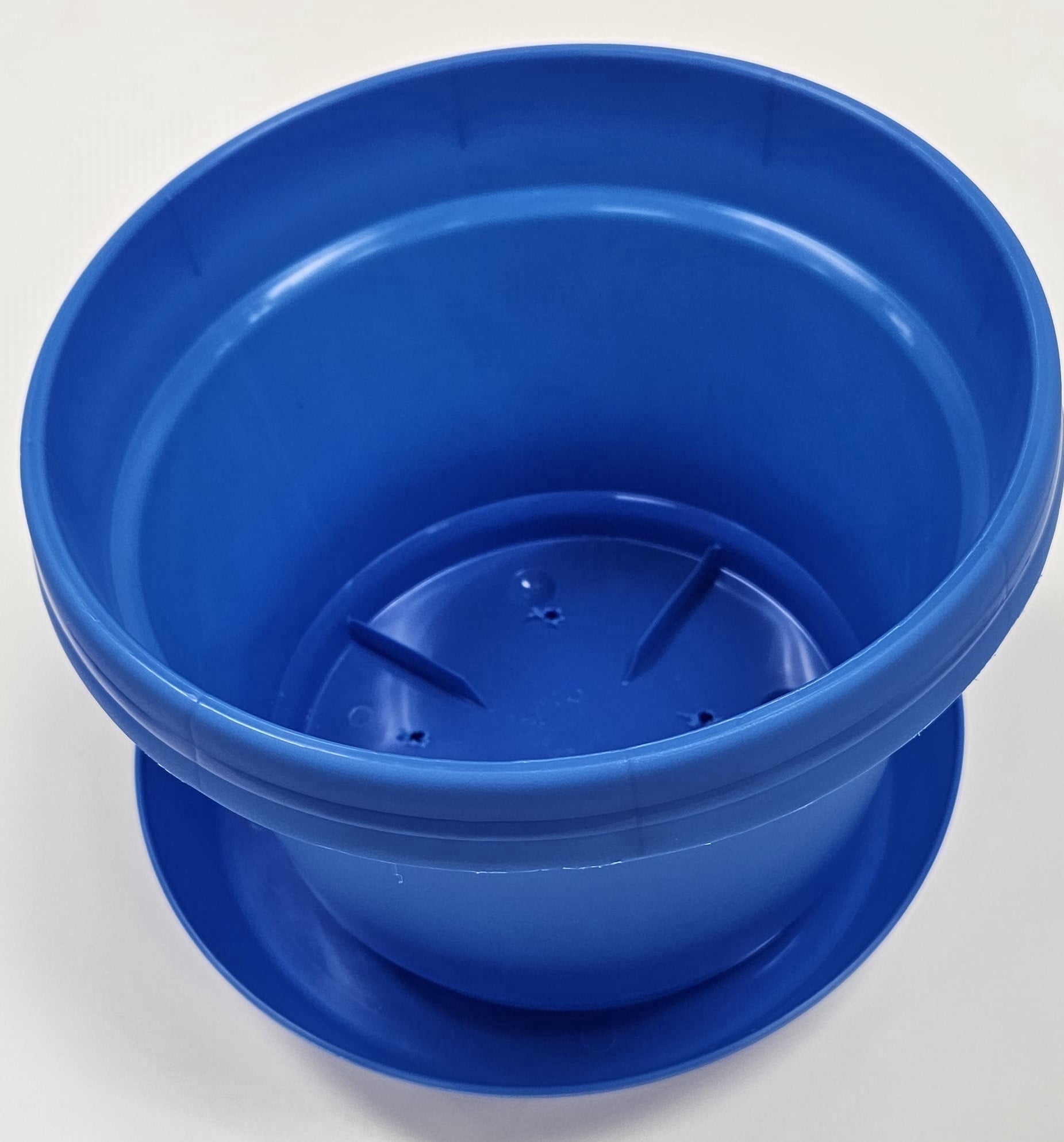Austin Planter 9 Inch Flower Pot with Saucer Blue Colored Polypropylene (Single) Made in USA