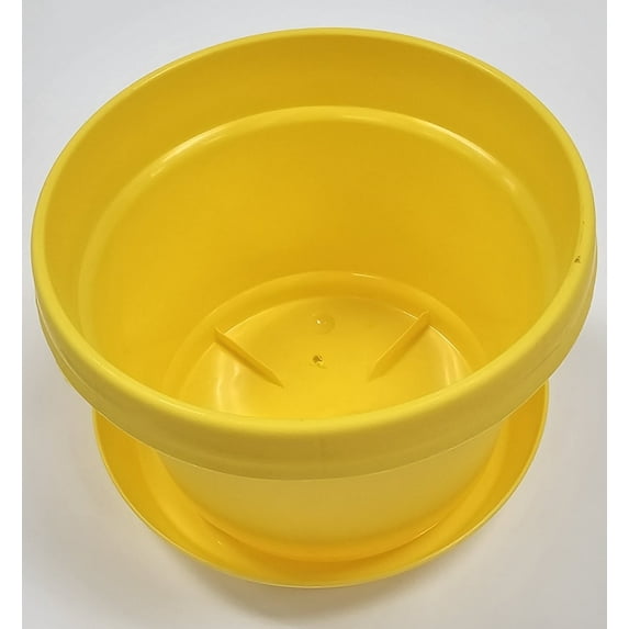 Austin Planter 9 Inch Flower Pot with Saucer Yellow Colored Polypropylene (Single) Made in USA