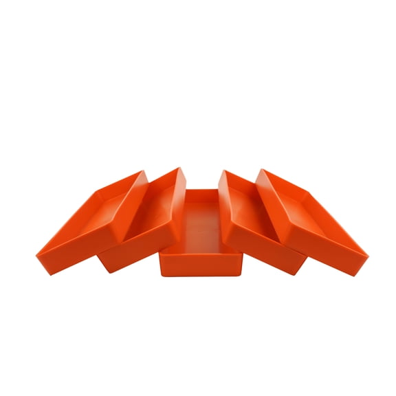 Austin Planter Rectangular Plant Saucer ( 3.25" x 11.5" ) Fire Orange Colored (5 Pack )-Polypropylene-Indoor/Outdoor- Made in USA