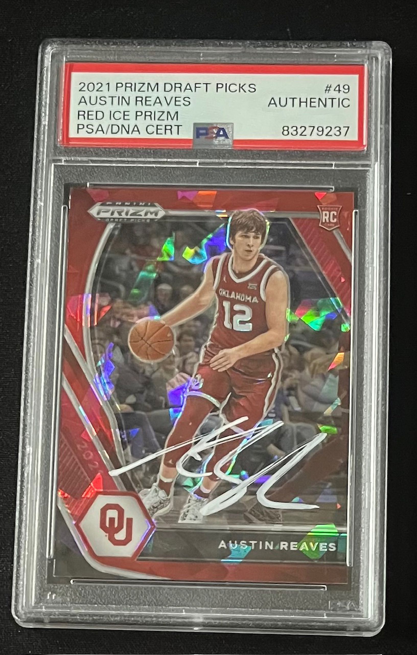 Austin Reaves 2021 Panini Prizm Red Ice Signed Rookie Card #49 