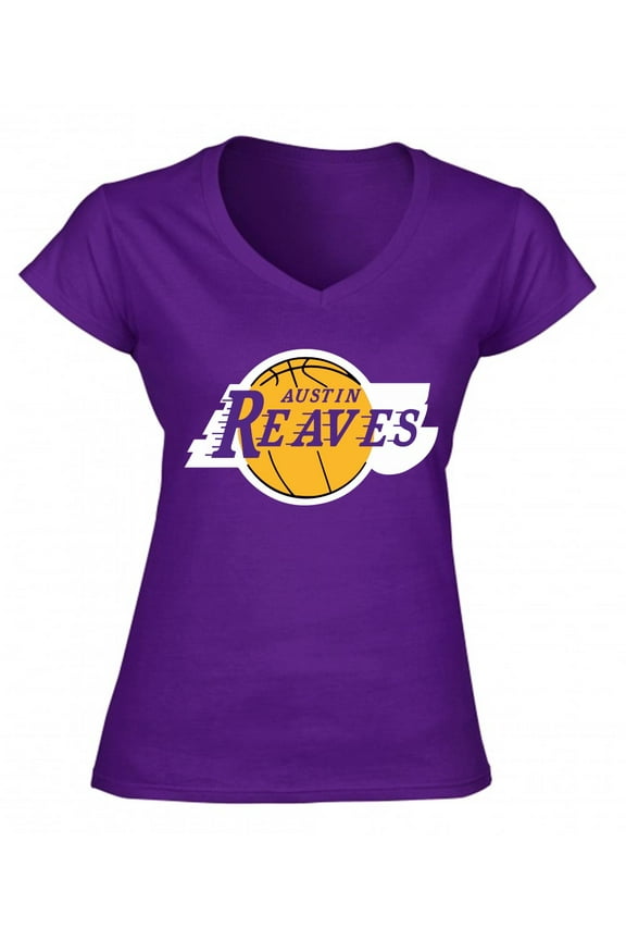Austin Reaves Lakers Logo Dunk LADIES V-NECK Shirt T-Shirt