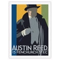 thumbnail image 1 of Austin Reed - London’s Upmarket Clothing Retailer - Vintage Advertising Poster by Tom Purvis c.1927 - Japanese Unryu Rice Paper Art Print 24 x 32 in, 1 of 4