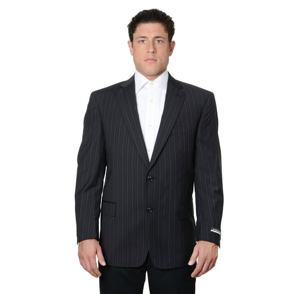 Austin Reed Mens Pure Wool Striped Suit Separate Coat 46 XL, Black