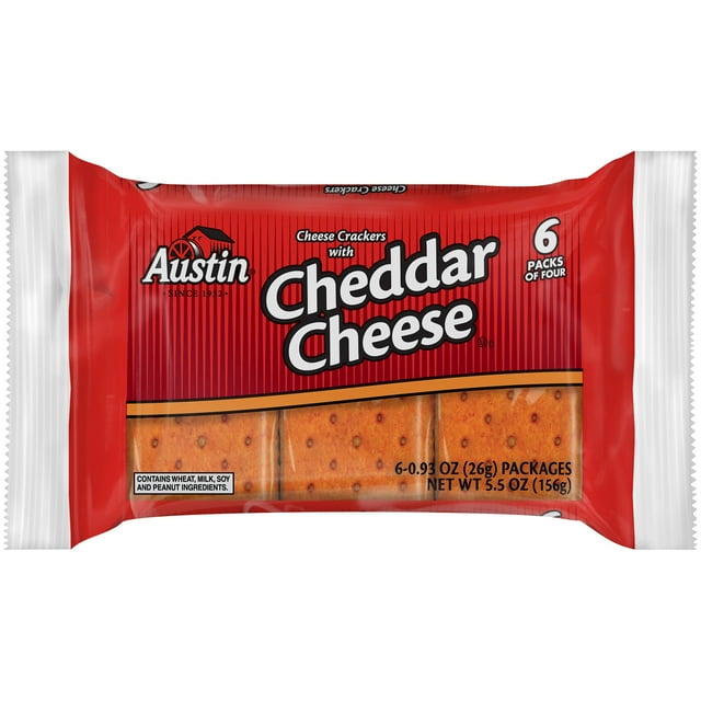 Austin, Sandwich Crackers, Cheese With Cheddar Cheese, 5.5oz Pack (24