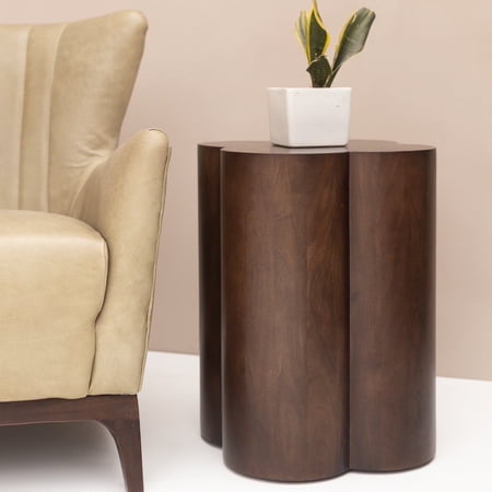Austin Side Table | Solid Mango Wood Accent With Sleek Minimalist Brown Finish | Long-Lasting Compact End Table Nightstand for Modern Living Room, Bedroom, Hallway & Small Space Décor