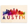 thumbnail image 1 of Austin, Skyline Abstract, Large Letters Birch Wood Wall Sign (12x18 Rustic Home Decor, Ready to Hang Art), 1 of 5