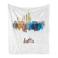 thumbnail image 1 of Austin Soft Flannel Fleece Throw Blanket, Typographic Design with Paint Splatters Illustrated in an Composition, Cozy Plush for Indoor and Outdoor Use, 50" x 70", Multicolor, by Ambesonne, 1 of 5