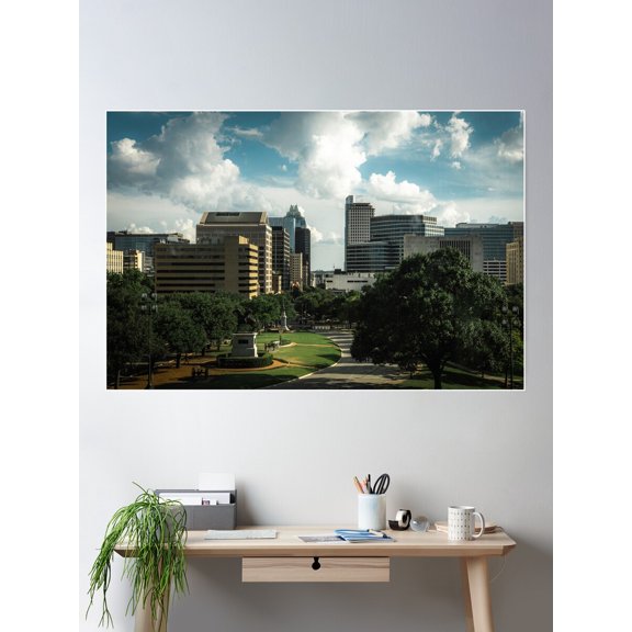Austin Texas Downtown Views Poster Wall Art, Modern Wall Decor For Living Room Bedroom, 16x24 UNFRAMED