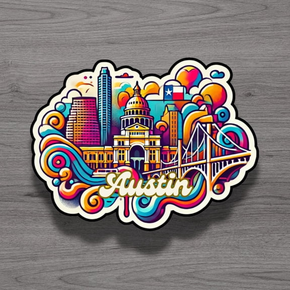 Austin Texas Fridge Magnet Travel Souvenir Laptop Sticker City Decor Gift