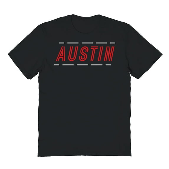 Austin Texas Graphic Black Men's Cotton T-Shirt