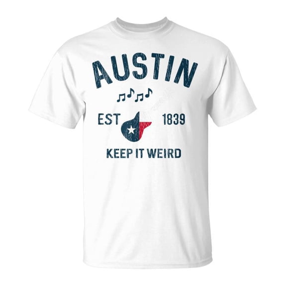 Austin Texas Guitar Keep It Weird Austin TShirt - Walmart.com